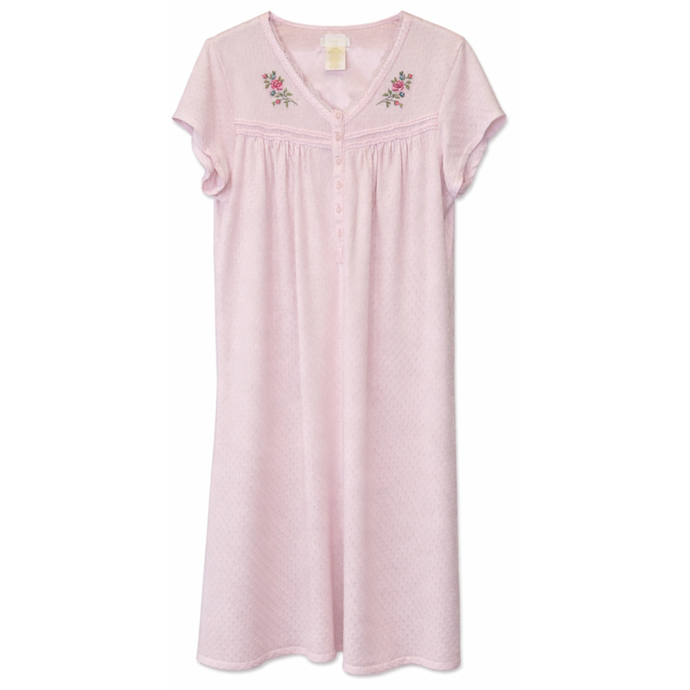 Secret Treasures Womens Sleep Set L Nightgown + XL Robe Pink Floral Embroidery - Picture 2 of 11